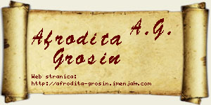 Afrodita Grošin vizit kartica